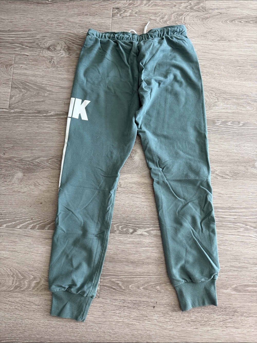 PINK Victoria's Secret Green Jogger Sweatpants with White Side Stripes - Picture 3 of 5
